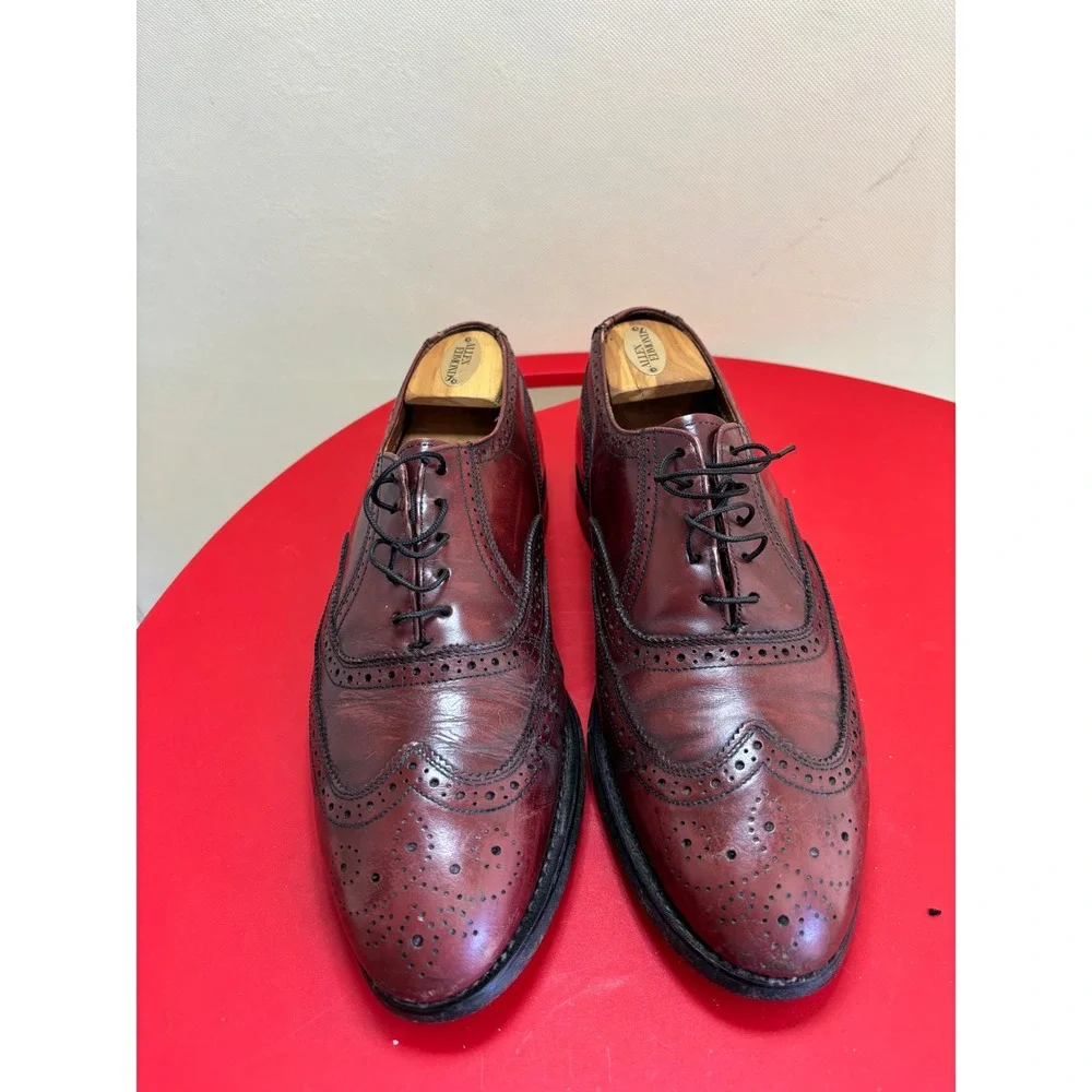 Vintage Mens Burgundy Leather Wingtip Oxford Brogue Dress Shoes Cat's Paw 12 B/C